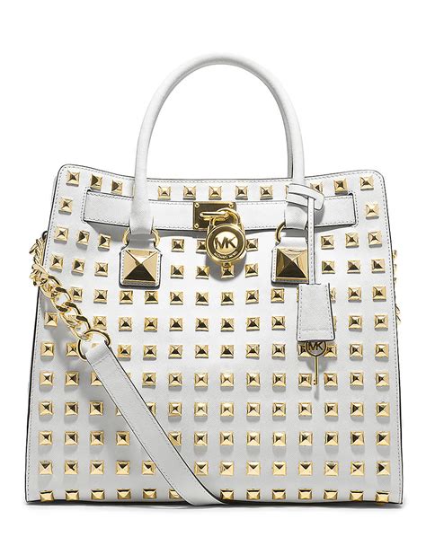 michael kors hamilton with studs white|Michael kors studded hamilton handbag + FREE SHIPPING.